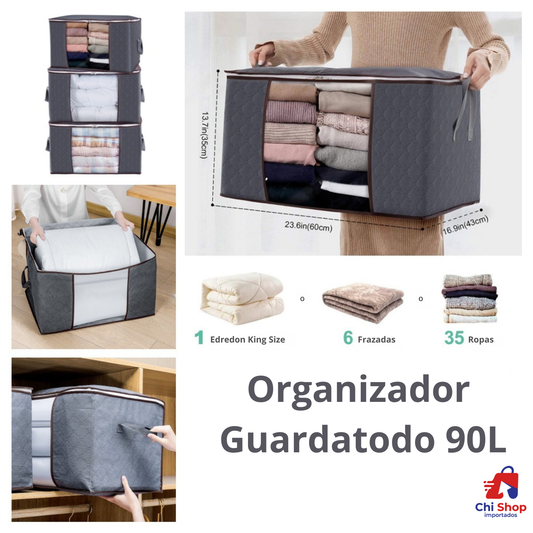 Organizador Guardatodo 90L - Kit 4 unidades